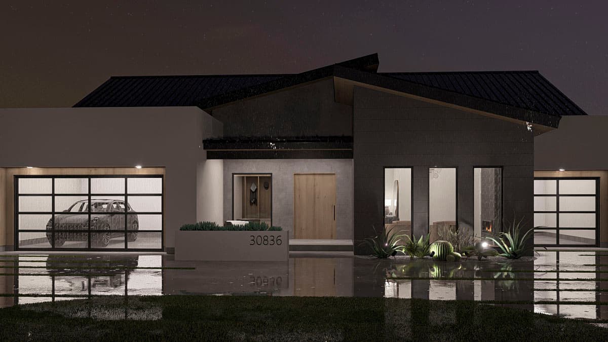 Plan 623577DJ: Modern House Plan with Split Bedrooms and Outdoor Kitchen - Image #10 - Contemporary, Modern