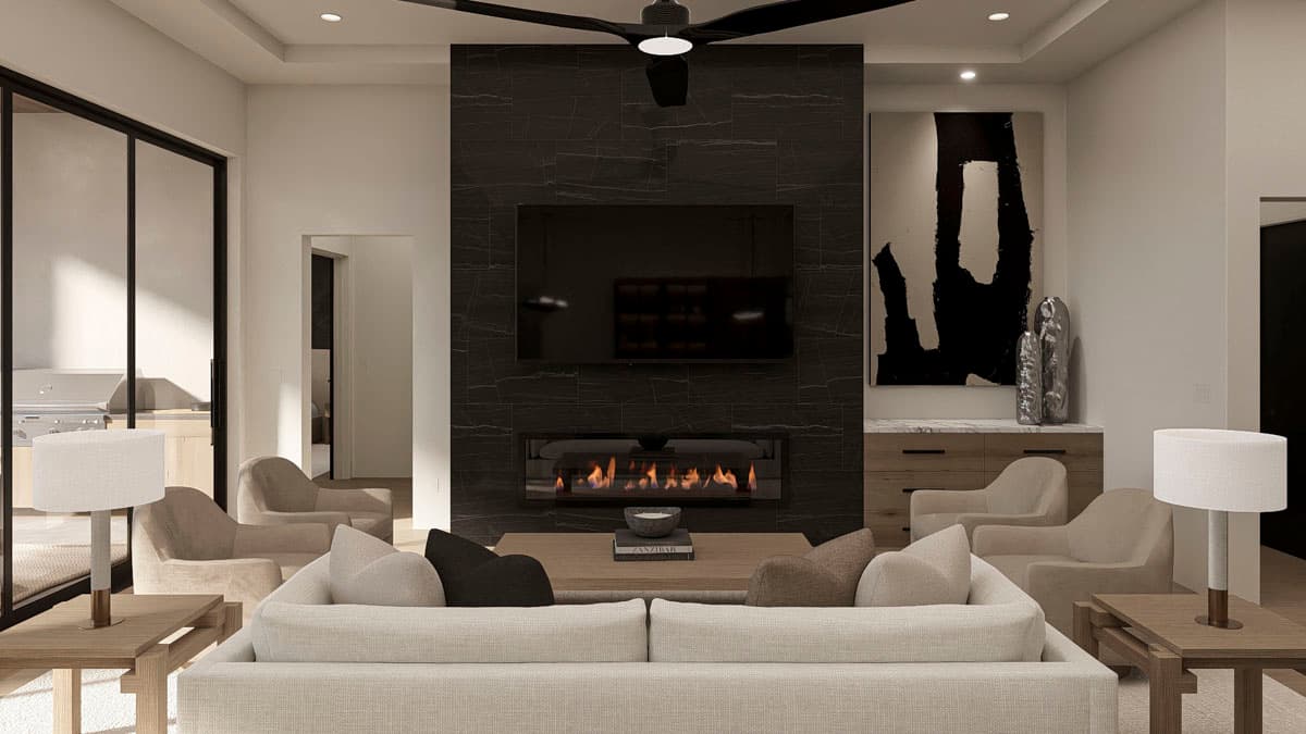 Plan 623577DJ: Modern House Plan with Split Bedrooms and Outdoor Kitchen - Image #14 - Contemporary, Modern