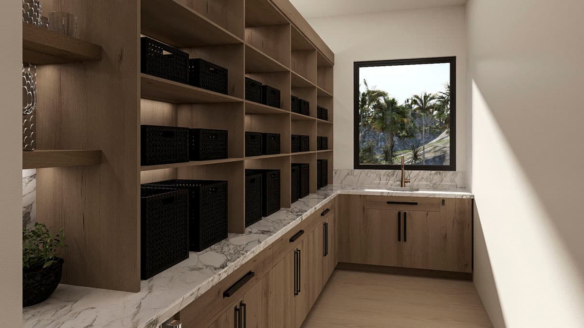 Plan 623577DJ: Modern House Plan with Split Bedrooms and Outdoor Kitchen - Image #18 - Contemporary, Modern