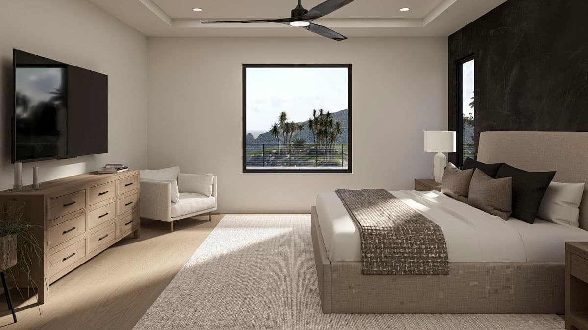 Plan 623577DJ: Modern House Plan with Split Bedrooms and Outdoor Kitchen - Image #21 - Contemporary, Modern