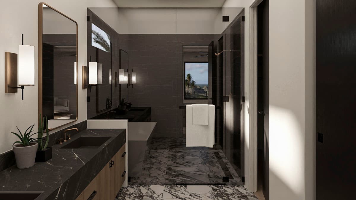 Plan 623577DJ: Modern House Plan with Split Bedrooms and Outdoor Kitchen - Image #23 - Contemporary, Modern