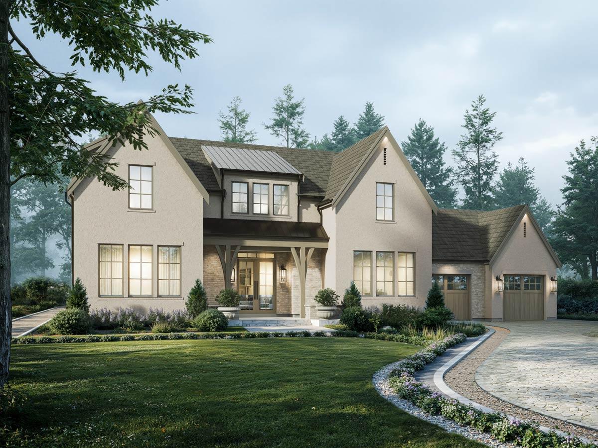 Plan 270124AF: Elegant Modern Transitional House Plan with Primary Suite and Flexible In-Law Suite - Image #6 - European, Transitional