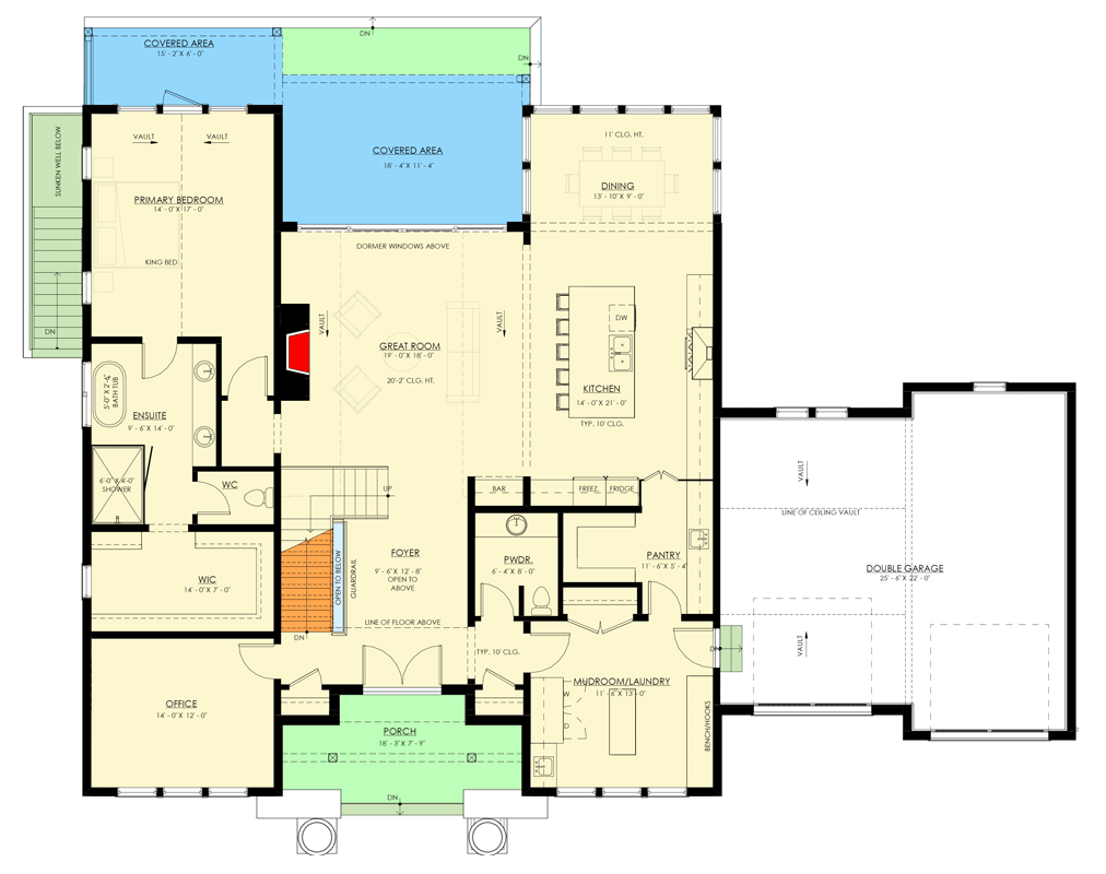 Plan 270124AF: Elegant Modern Transitional House Plan with Primary Suite and Flexible In-Law Suite - Floor Plan - Main Level - European, Transitional