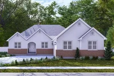Traditional Ranch House Plan with Courtyard Garage and Flexible Living Spaces