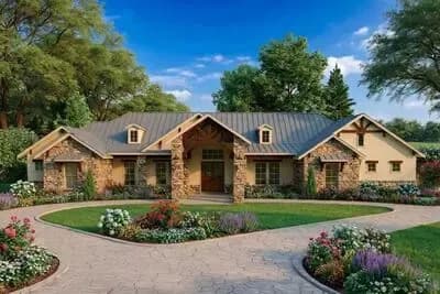 Elegant Hill Country House Plan with Outdoor Living and Music Hall