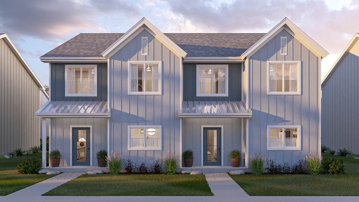 Plan 623579DJ: Modern Farmhouse 8-Bedroom Duplex Plan with Expansive Great Rooms - Image #8 - Farmhouse, Modern Farmhouse