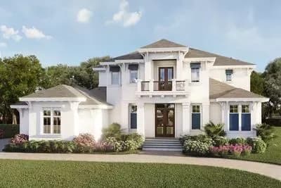 Luxury Coastal Contemporary House Plan: 5 Beds, Outdoor Kitchen, Observation Deck