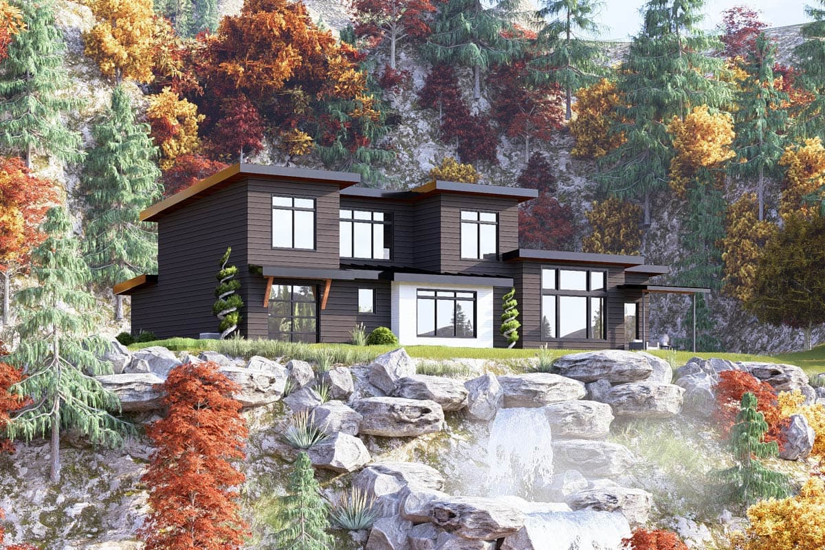 Plan 135399GRA: Sleek Modern 4-Bedroom House Plan with Main Level Master and Two-Story Great Room - Image #6 - Contemporary, Modern