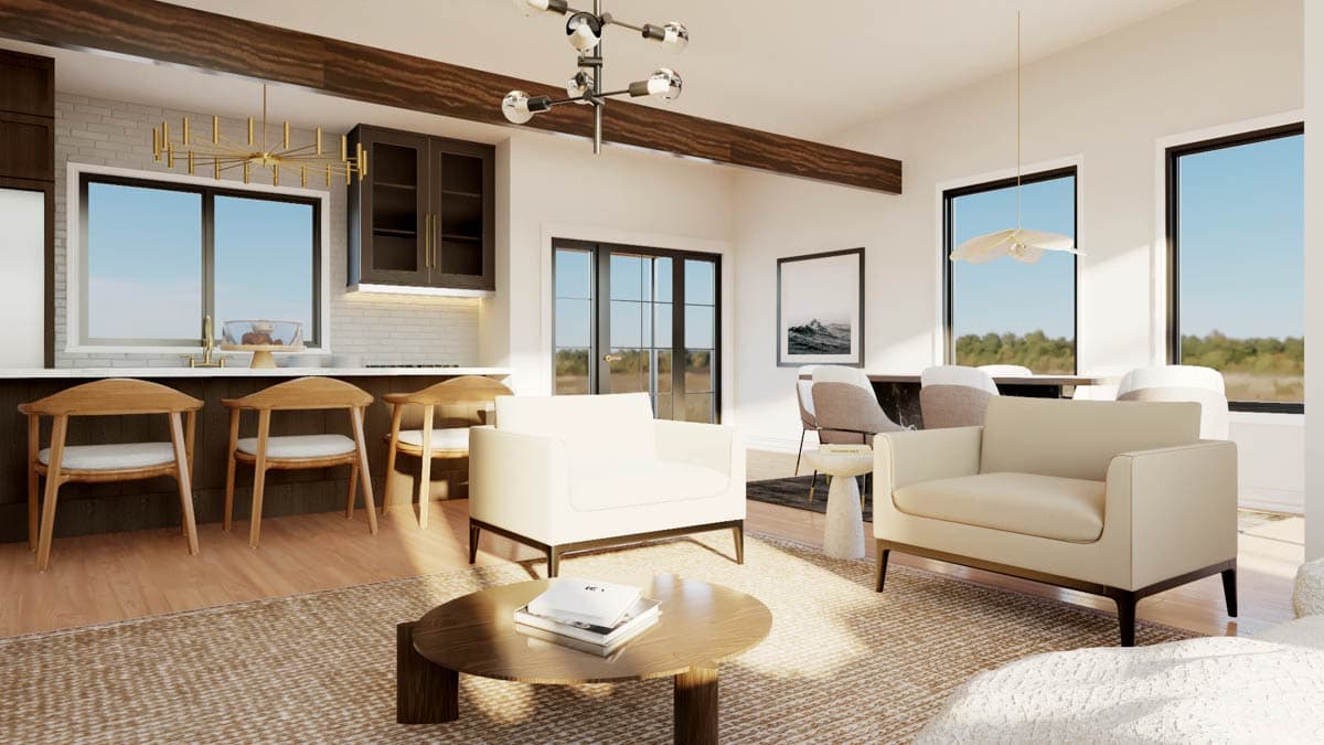 Plan 135399GRA: Sleek Modern 4-Bedroom House Plan with Main Level Master and Two-Story Great Room - Image #13 - Contemporary, Modern