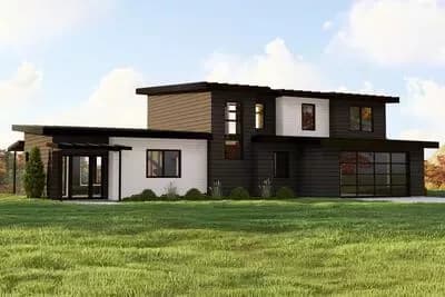 Sleek Modern 4-Bedroom House Plan with Main Level Master and Two-Story Great Room