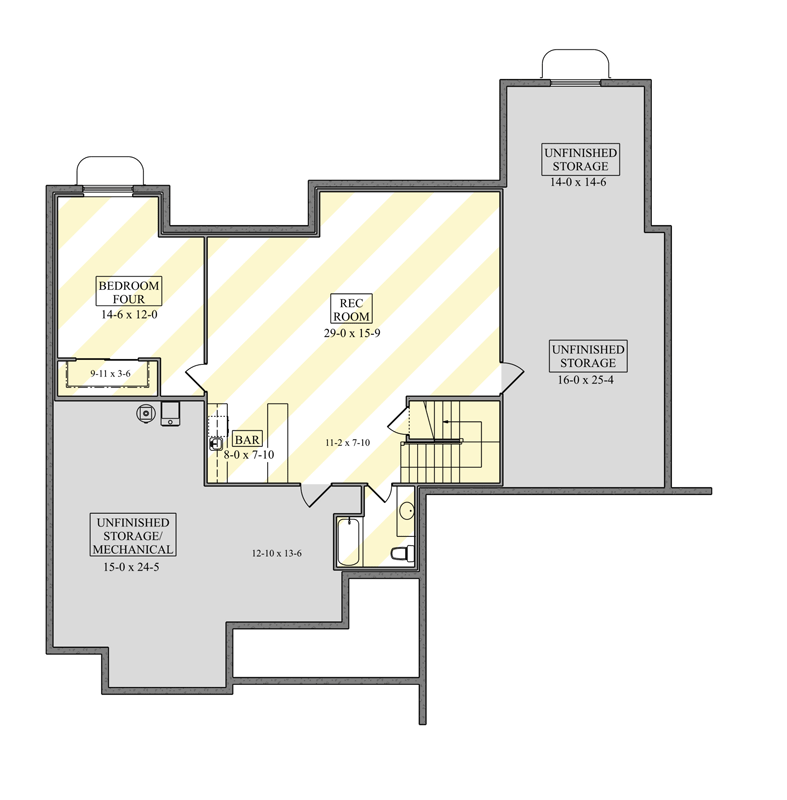 Plan 95337RW: Mountain Ranch House Plan with 3-Car Garage and Main-Level Primary Suite - Floor Plan - Optional Lower Basement Level - Bungalow, Mountain, New American, Ranch, Traditional