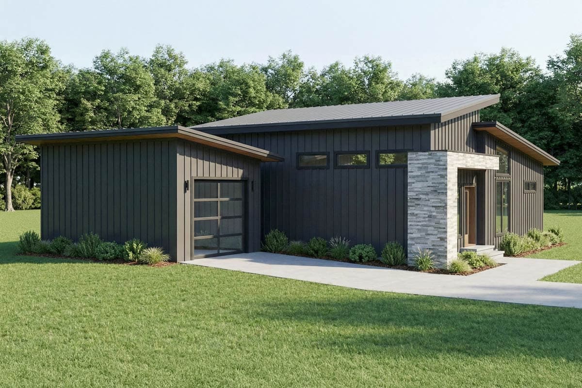 Plan 70940MK: Modern 3 Bed, 2 Bath House Plan with Butler Pantry - Image #7 - Contemporary, Modern
