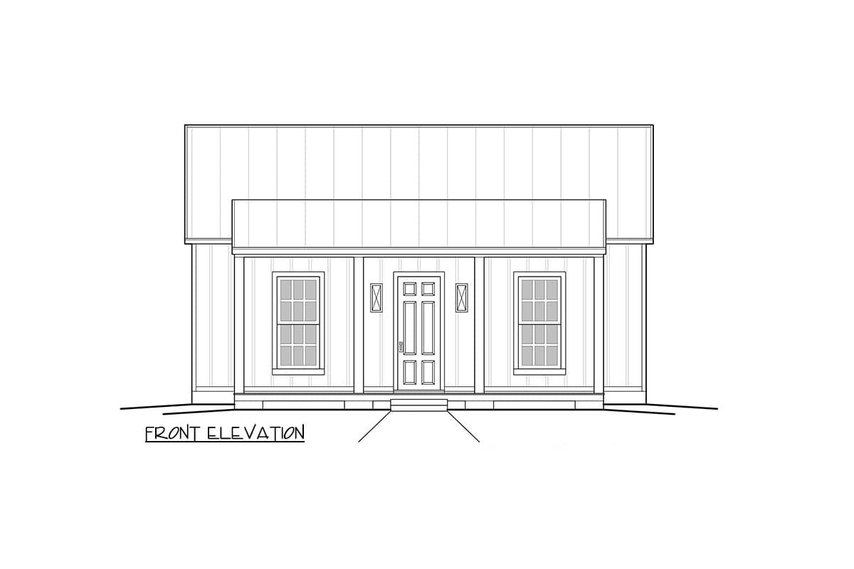 Plan 125012LEW: Charming Country 2-Bedroom House Plan with Vaulted Living and Front Porch - Image #5 - Cabin, Country, Mountain, Ranch