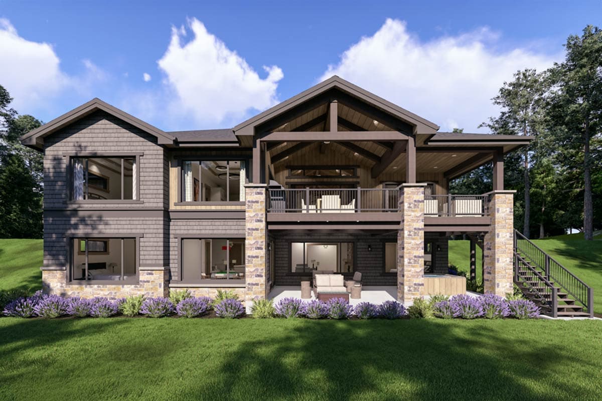 Plan 64562SC: Mountain Transitional House Plan with Walkout Basement, 3-Car Garage - Image #6 - Craftsman, Mountain, Northwest, Ranch, Transitional