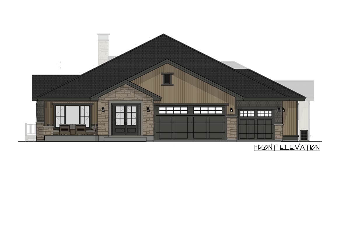 Plan 64562SC: Mountain Transitional House Plan with Walkout Basement, 3-Car Garage - Image #12 - Craftsman, Mountain, Northwest, Ranch, Transitional