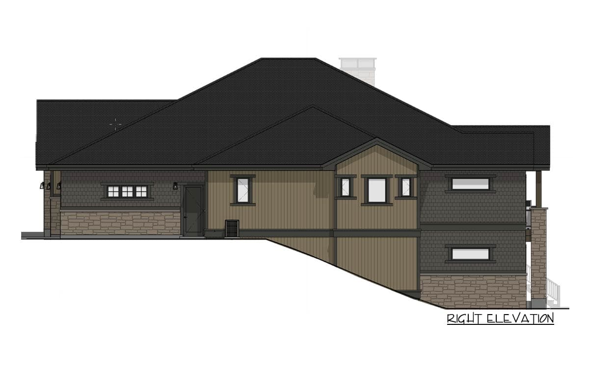 Plan 64562SC: Mountain Transitional House Plan with Walkout Basement, 3-Car Garage - Image #15 - Craftsman, Mountain, Northwest, Ranch, Transitional