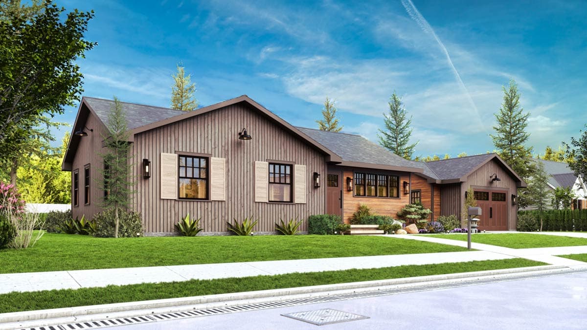 Plan 25937GE: Charming Modern Rustic Mountain Barn House Plan with 2 Beds and Detached Garage - Image #7 - Mountain, Rustic