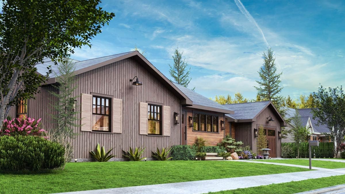 Plan 25937GE: Charming Modern Rustic Mountain Barn House Plan with 2 Beds and Detached Garage - Image #9 - Mountain, Rustic