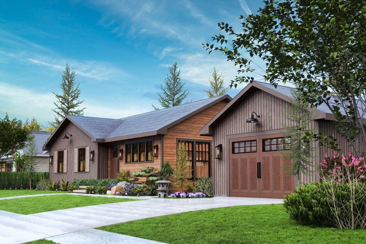 Plan 25937GE: Charming Modern Rustic Mountain Barn House Plan with 2 Beds and Detached Garage - Image #12 - Mountain, Rustic