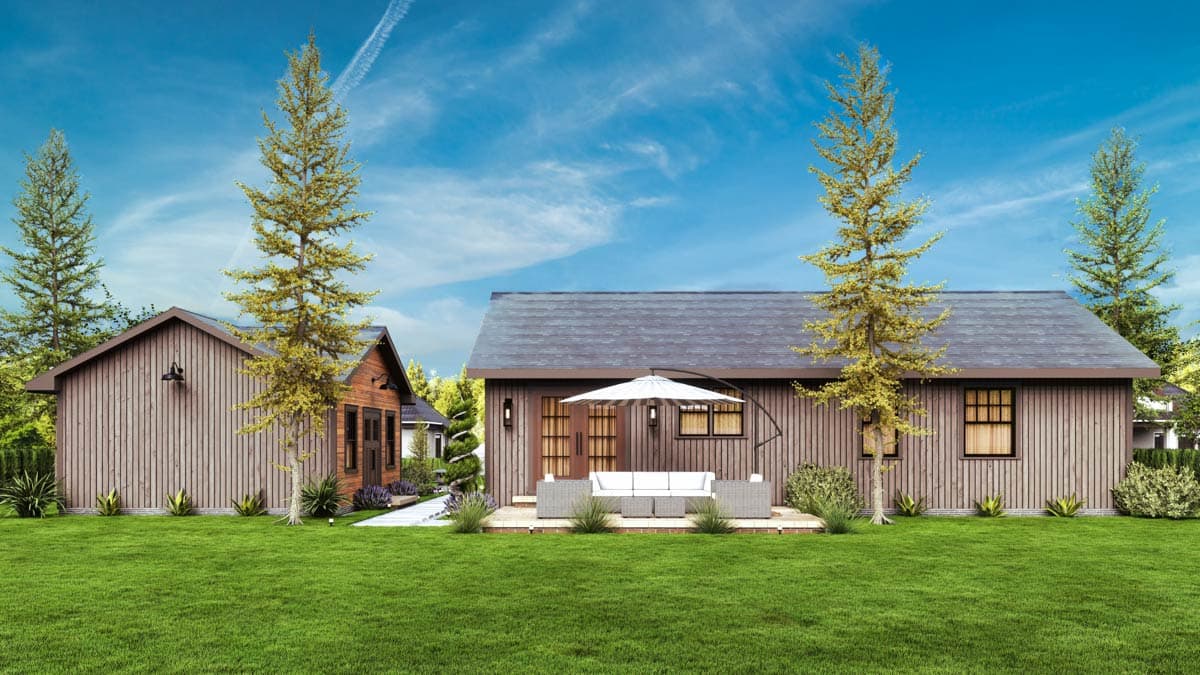 Plan 25937GE: Charming Modern Rustic Mountain Barn House Plan with 2 Beds and Detached Garage - Image #13 - Mountain, Rustic