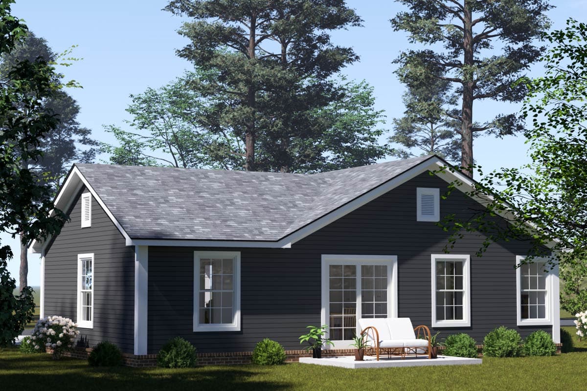 Plan 52496WM: Charming 2-Bedroom Cottage House Plan with Vaulted Ceilings