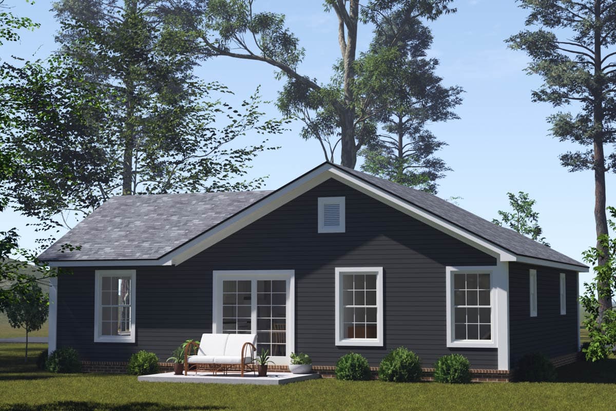 Plan 52496WM: Charming 2-Bedroom Cottage House Plan with Vaulted Ceilings