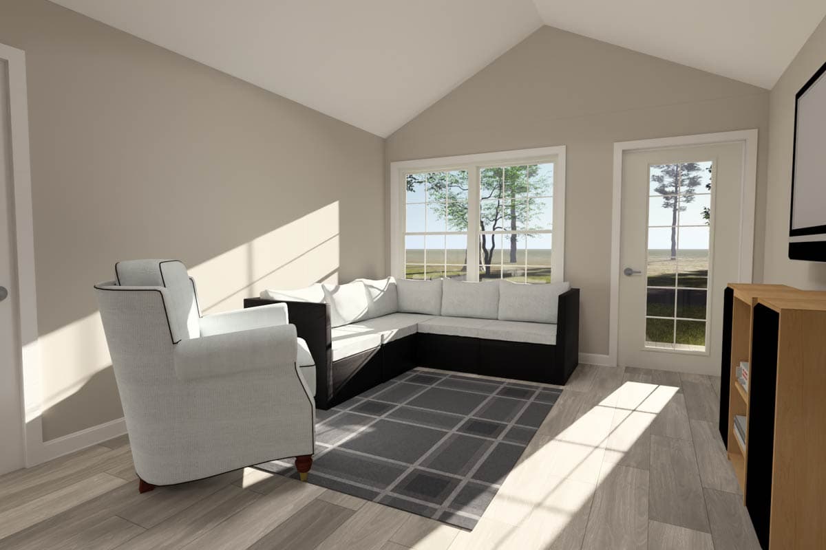 Plan 52496WM: Charming 2-Bedroom Cottage House Plan with Vaulted Ceilings