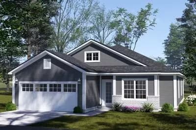 Modern Ranch House Plan with Split Bedrooms and Mudroom
