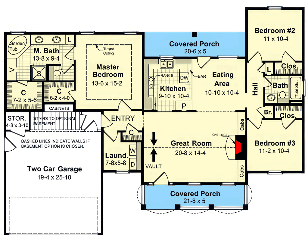 Plan 51340MM: Country Traditional House Plan with Split 3-Bedroom Layout - Floor Plan - Main Level - Country, Traditional