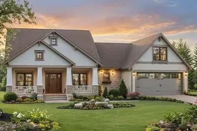 Charming Modern Farmhouse House Plan with 3 Beds and Main Level Master