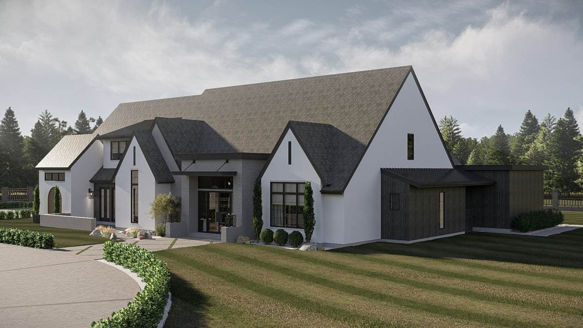 Plan 623583DJ: Grand 5-Bedroom Modern Farmhouse House Plan with 5-Car Garage - Image #9 - Contemporary, Modern Farmhouse, New American, Transitional
