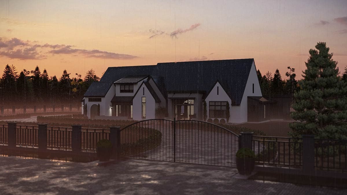 Plan 623583DJ: Grand 5-Bedroom Modern Farmhouse House Plan with 5-Car Garage - Image #10 - Contemporary, Modern Farmhouse, New American, Transitional