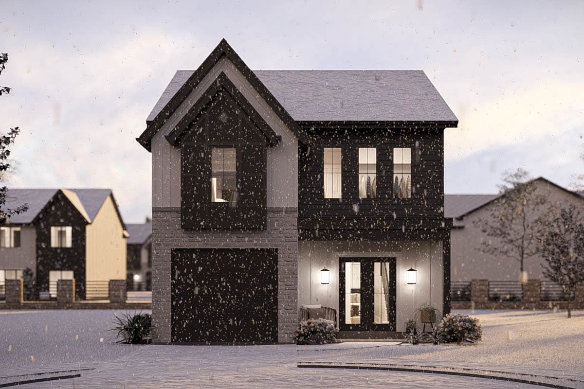 Plan 623584DJ:  3-Bedroom Modern Farmhouse Tudor House Plan with Home Office - Image #20 - Farmhouse, Tudor