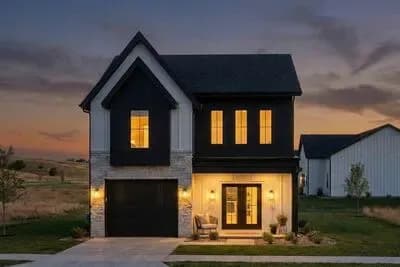  3-Bedroom Modern Farmhouse Tudor House Plan with Home Office