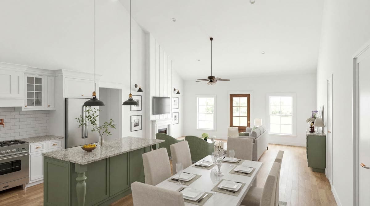 Plan 70941MK: Inviting Ranch Farmhouse House Plan with Split Bedrooms and Two-Story Great Room - Image #9 - Farmhouse, Ranch