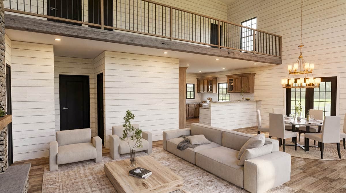 Plan 70942MK: Rustic Cottage House Plan with Wrap-Around Porch and Vaulted Great Room - Image #8 - Cabin, Cottage, Rustic