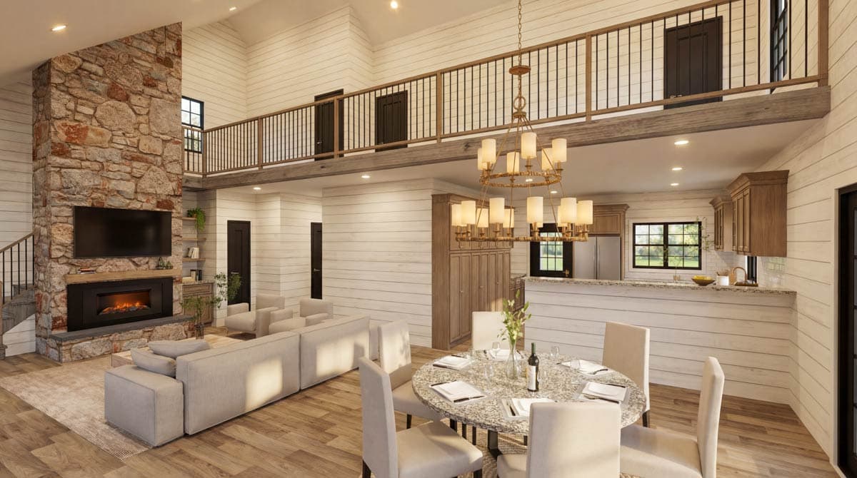 Plan 70942MK: Rustic Cottage House Plan with Wrap-Around Porch and Vaulted Great Room - Image #9 - Cabin, Cottage, Rustic