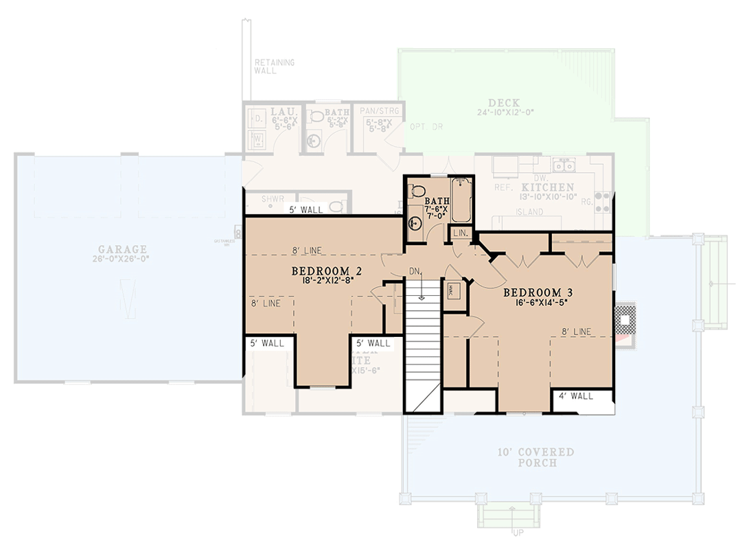 Plan 70943MK: Rustic Farmhouse House Plan with Wrap-Around Porch and Main-Level Master Suite - Floor Plan - 2nd Floor - Country, Farmhouse, Rustic