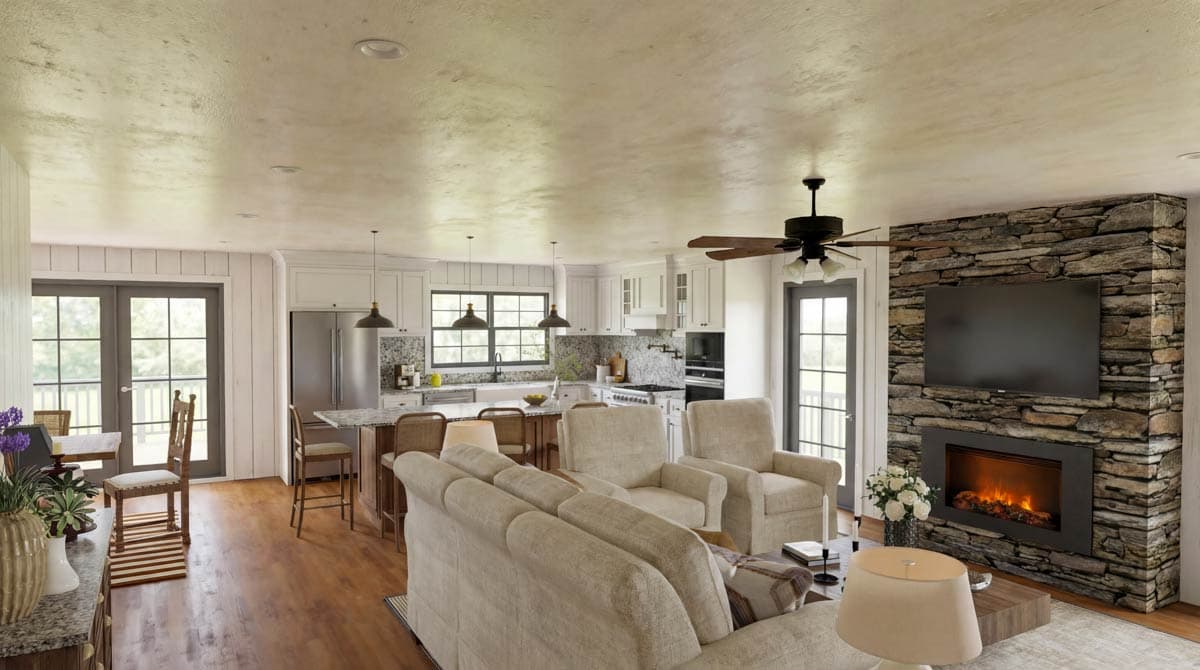 Plan 70943MK: Rustic Farmhouse House Plan with Wrap-Around Porch and Main-Level Master Suite - Image #7 - Country, Farmhouse, Rustic