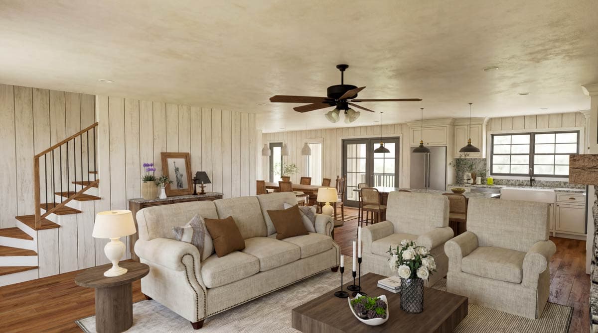 Plan 70943MK: Rustic Farmhouse House Plan with Wrap-Around Porch and Main-Level Master Suite - Image #8 - Country, Farmhouse, Rustic