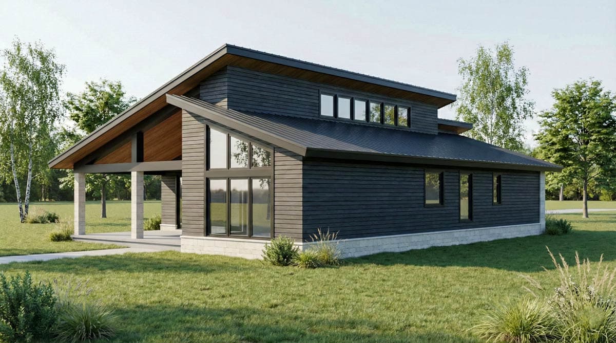 Plan 70944MK: Modern Split Bedroom House Plan with Vaulted Ceilings and Outdoor Kitchen - Image #5 - Contemporary, Modern