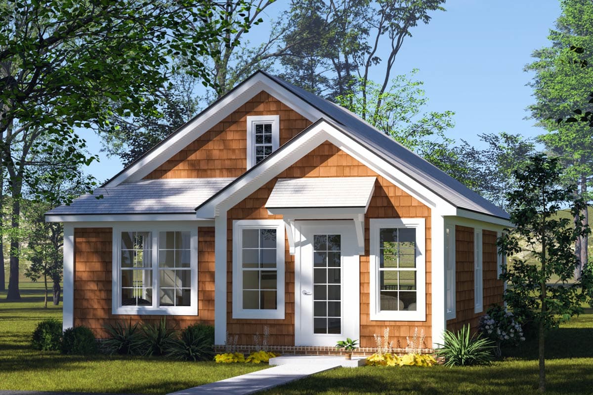 Plan 52503WM: Craftsman Cottage House Plan with 1 Bedroom and Main Level Laundry - Image #5 - Cottage, Craftsman