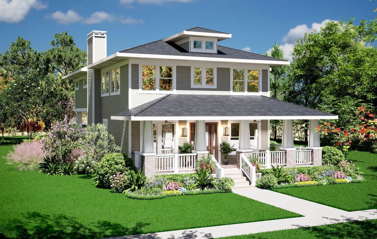 Plan 36712TX: Grand Craftsman House Plan: 4-5 Beds, Upstairs Master, Deep Porch - Image #6 - Bungalow, Craftsman, Traditional