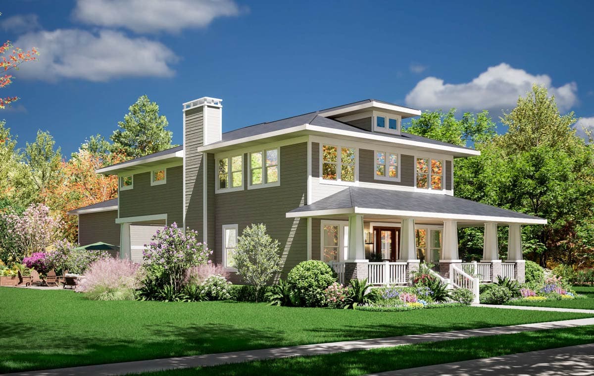 Plan 36712TX: Grand Craftsman House Plan: 4-5 Beds, Upstairs Master, Deep Porch - Image #5 - Bungalow, Craftsman, Traditional