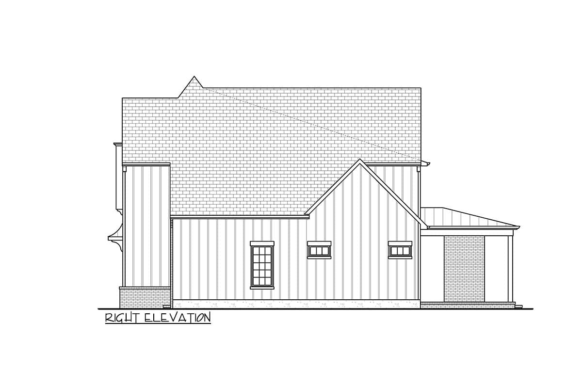 Plan 93233EL: Sophisticated 4-Bedroom Modern Tudor House Plan with Bonus Room - Image #5 - Contemporary, European, Tudor