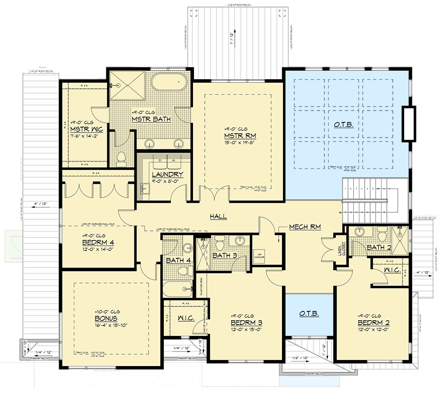 Plan 666311RAF: Sleek 5-Bedroom Northwest Contemporary House Plan with Two-Story Great Room - Floor Plan - 2nd Floor - Contemporary, Northwest