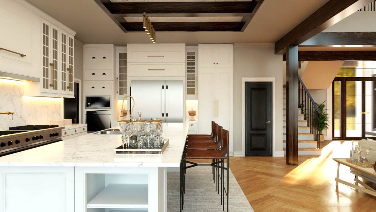 Plan 135404GRA: Luxury Modern Farmhouse House Plan with Two-Story Great Room - Image #9 - Contemporary, Craftsman, Modern, Modern Farmhouse, Mountain