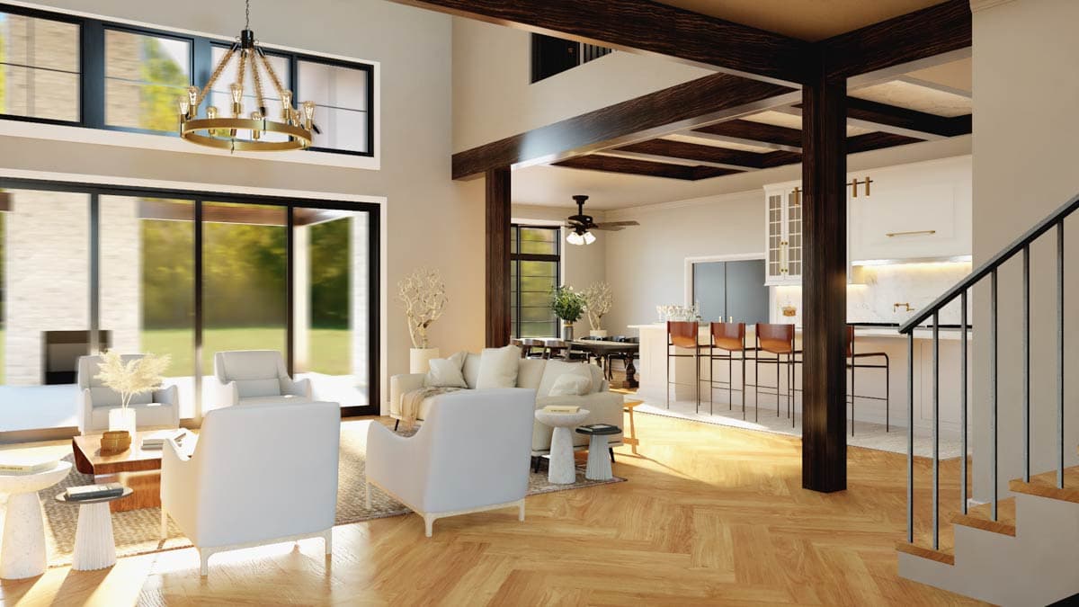 Plan 135404GRA: Luxury Modern Farmhouse House Plan with Two-Story Great Room - Image #11 - Contemporary, Craftsman, Modern, Modern Farmhouse, Mountain