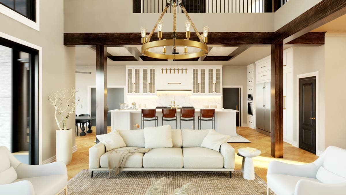 Plan 135404GRA: Luxury Modern Farmhouse House Plan with Two-Story Great Room - Image #12 - Contemporary, Craftsman, Modern, Modern Farmhouse, Mountain
