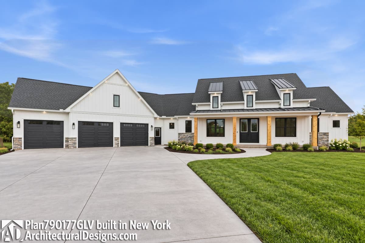 build gallery item - Modern Farmhouse House Plan 790177GLV Comes To Life in New York